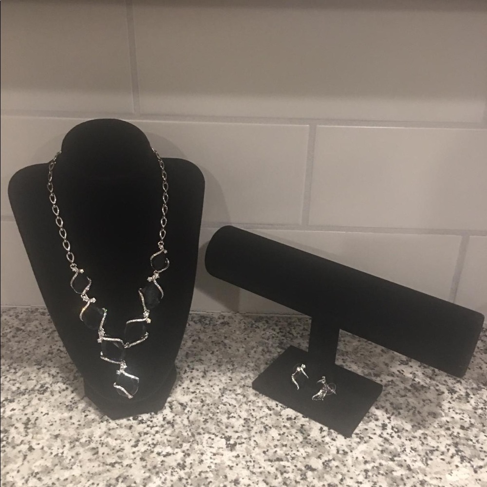 Silver/Turquoise Costume Necklace Set
